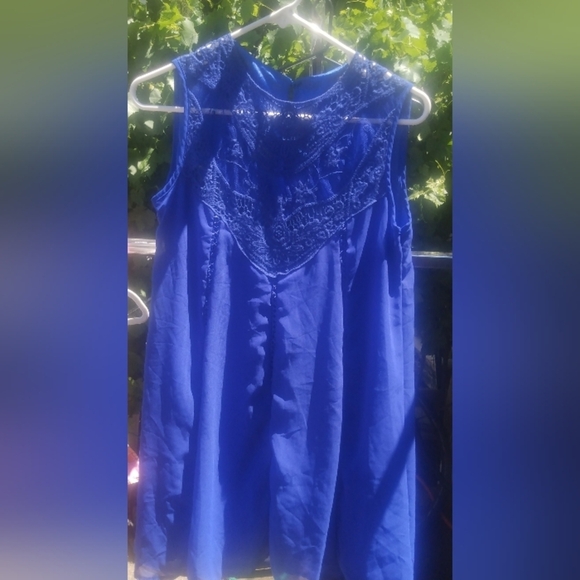 Deep blue sleeveless top L - Picture 1 of 5